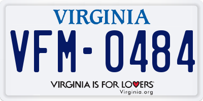 VA license plate VFM0484