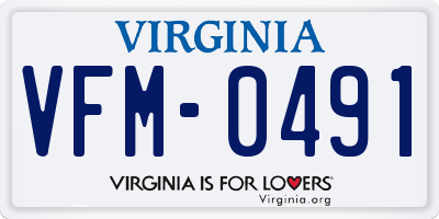 VA license plate VFM0491