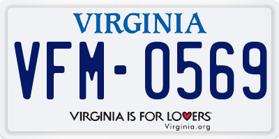 VA license plate VFM0569