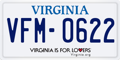 VA license plate VFM0622