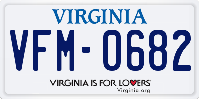 VA license plate VFM0682