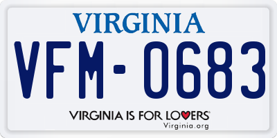 VA license plate VFM0683