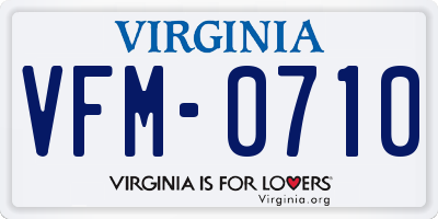 VA license plate VFM0710