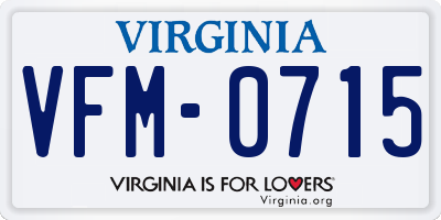 VA license plate VFM0715