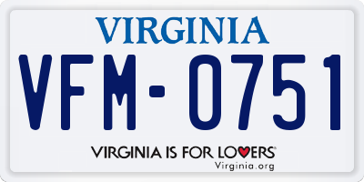 VA license plate VFM0751