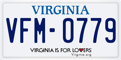 VA license plate VFM0779