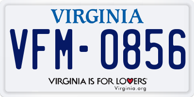 VA license plate VFM0856