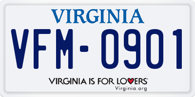 VA license plate VFM0901