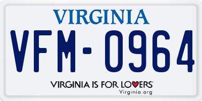 VA license plate VFM0964