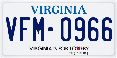 VA license plate VFM0966