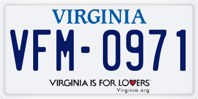 VA license plate VFM0971