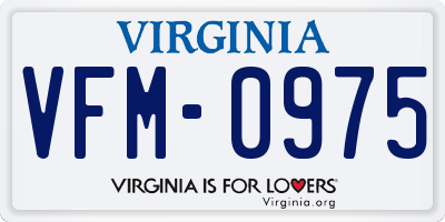 VA license plate VFM0975