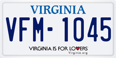 VA license plate VFM1045