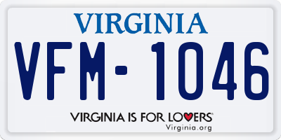 VA license plate VFM1046