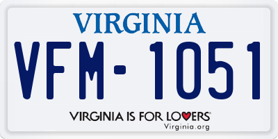VA license plate VFM1051