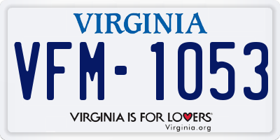 VA license plate VFM1053