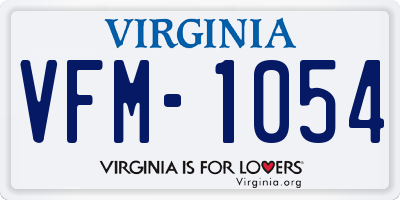 VA license plate VFM1054