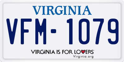 VA license plate VFM1079