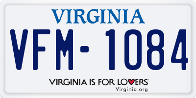 VA license plate VFM1084
