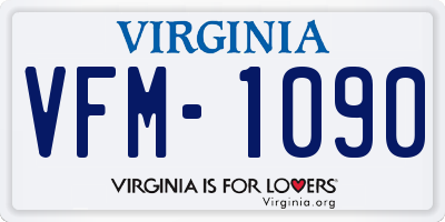 VA license plate VFM1090