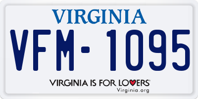 VA license plate VFM1095