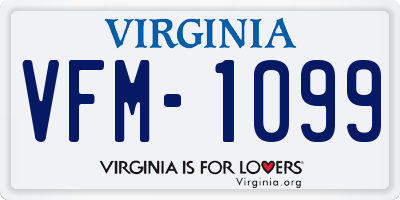 VA license plate VFM1099