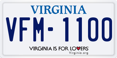 VA license plate VFM1100