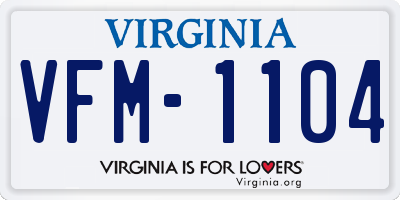 VA license plate VFM1104