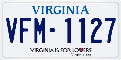 VA license plate VFM1127