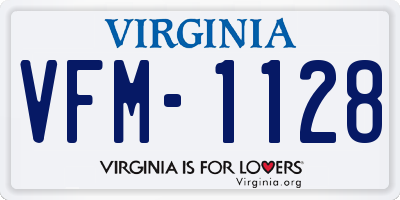 VA license plate VFM1128