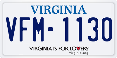 VA license plate VFM1130