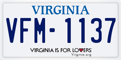 VA license plate VFM1137