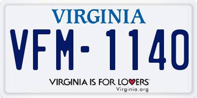 VA license plate VFM1140