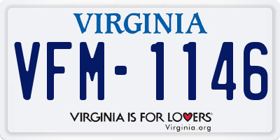 VA license plate VFM1146