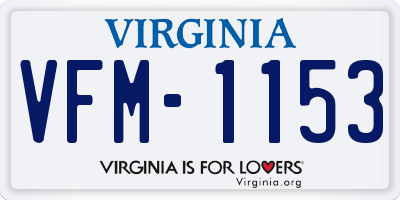VA license plate VFM1153