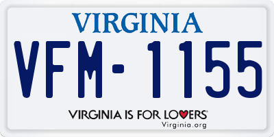 VA license plate VFM1155