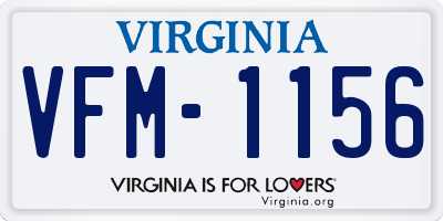 VA license plate VFM1156