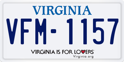 VA license plate VFM1157
