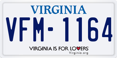 VA license plate VFM1164