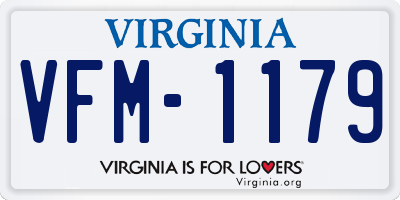 VA license plate VFM1179