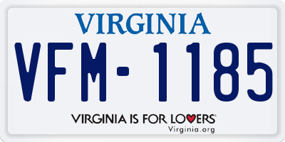 VA license plate VFM1185