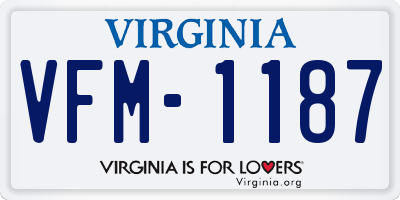 VA license plate VFM1187