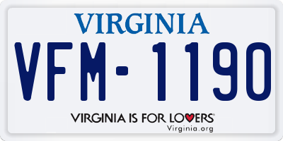 VA license plate VFM1190