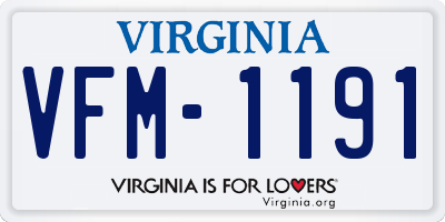 VA license plate VFM1191