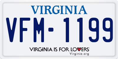 VA license plate VFM1199