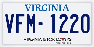 VA license plate VFM1220