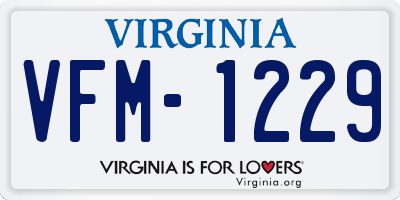 VA license plate VFM1229