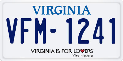 VA license plate VFM1241