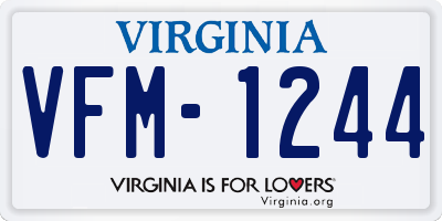 VA license plate VFM1244