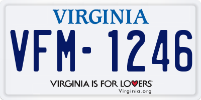 VA license plate VFM1246